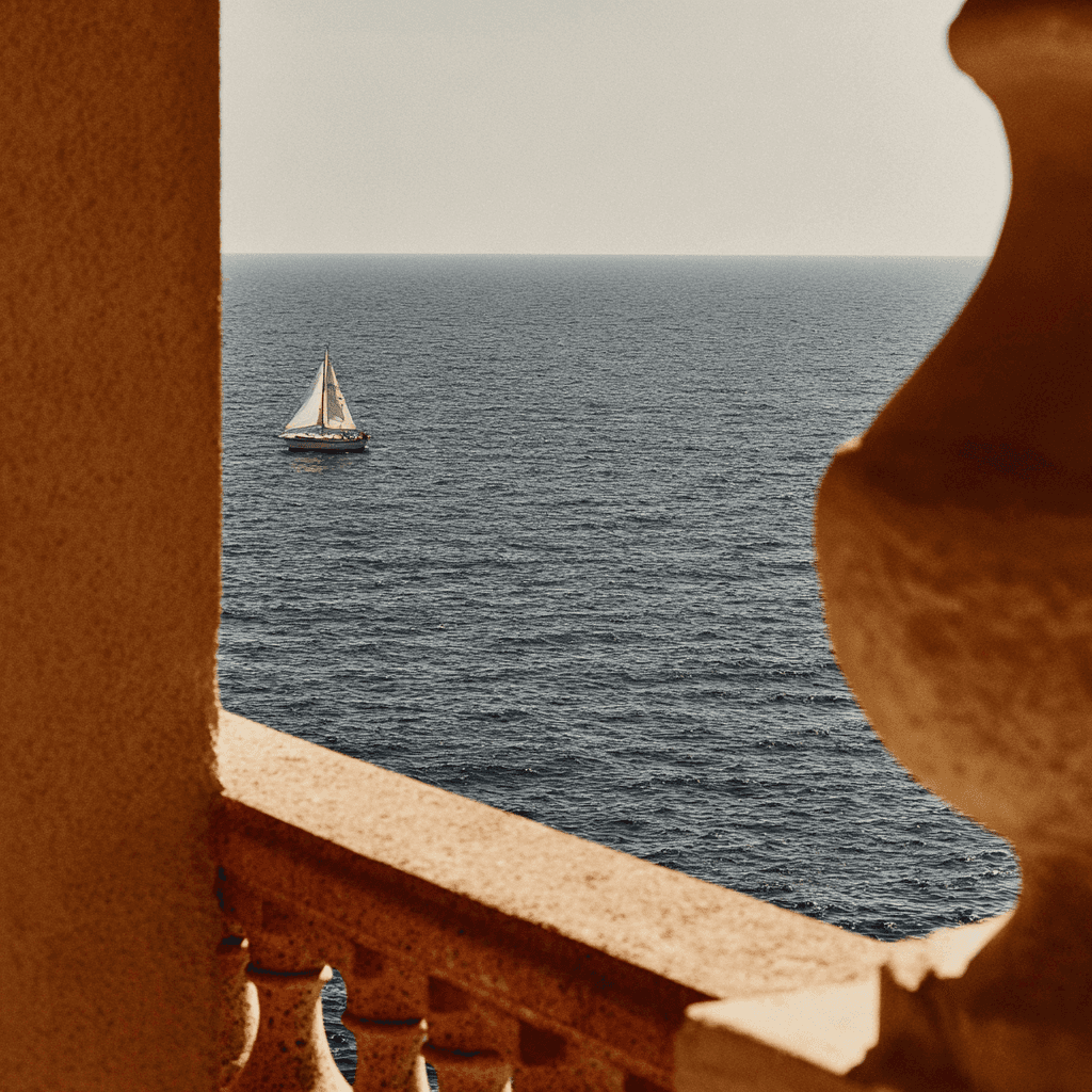 Arabian sea with vintage ship and water background