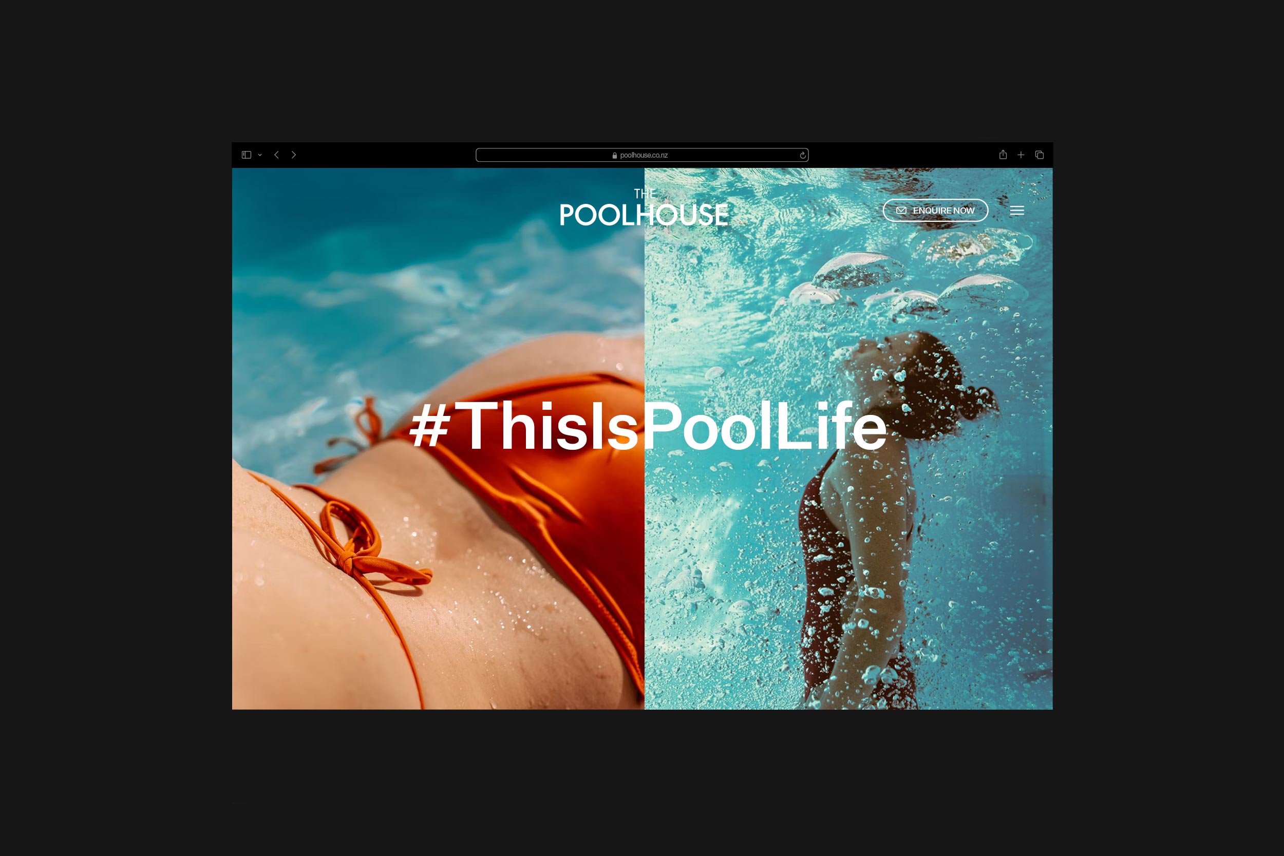 The Poolhouse Website Homepage