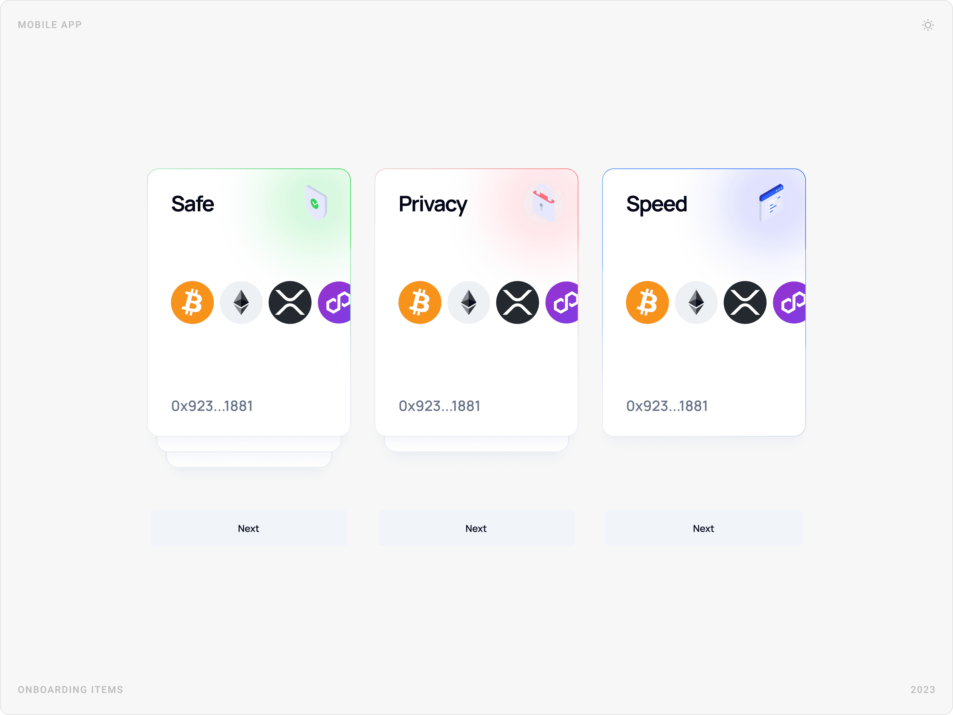 Clean Wallet Value Onboarding Card Design