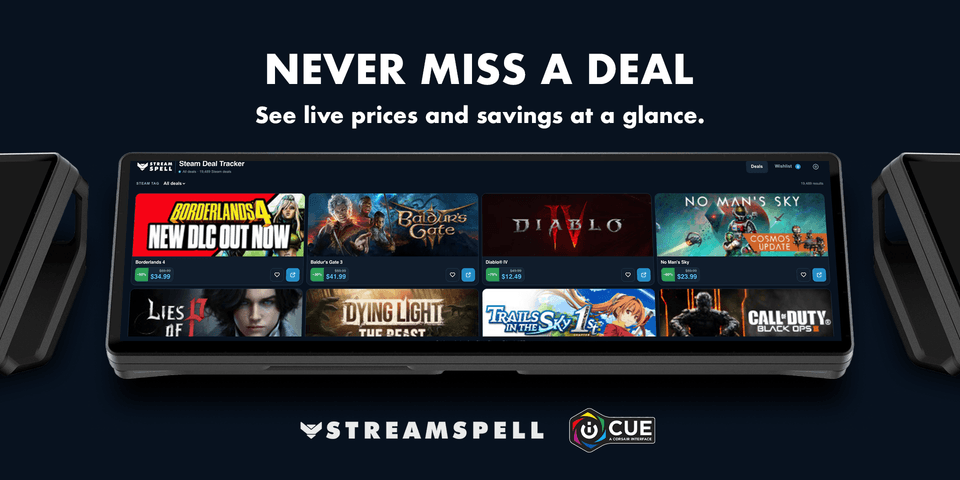 Deal cards show current Steam prices and savings — official product preview