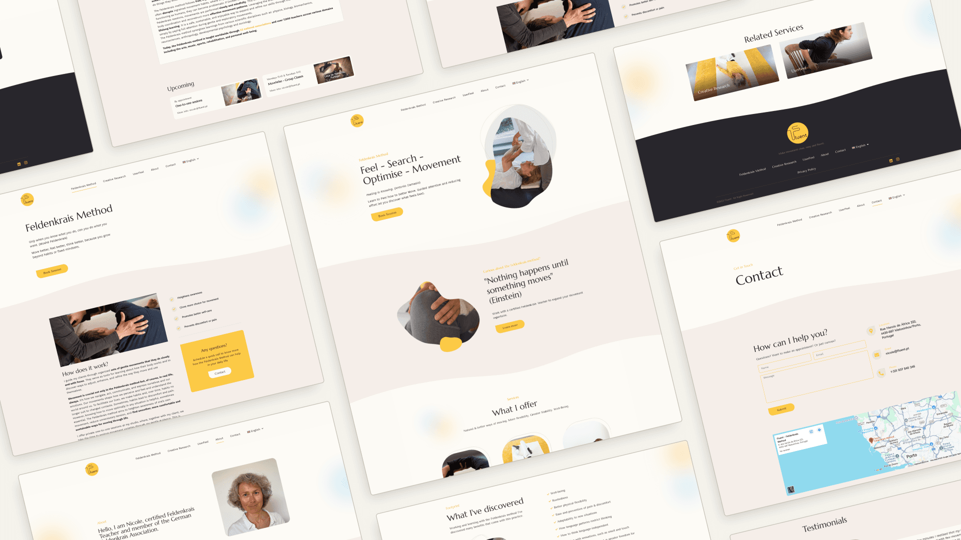 Tilted grid with web pages from Fluent's website