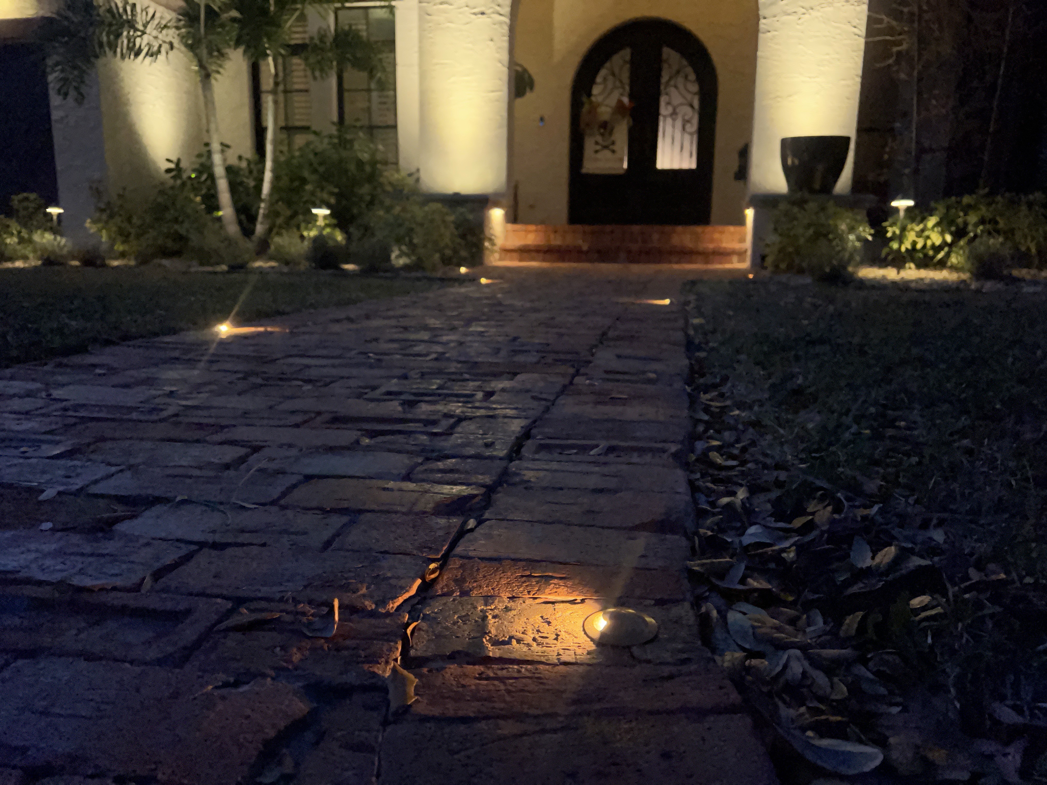 core drilled low profile pathway lights in Tampa