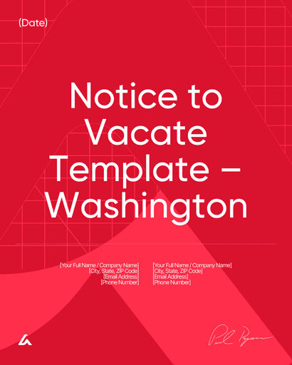 Notice to Vacate Template – Washington