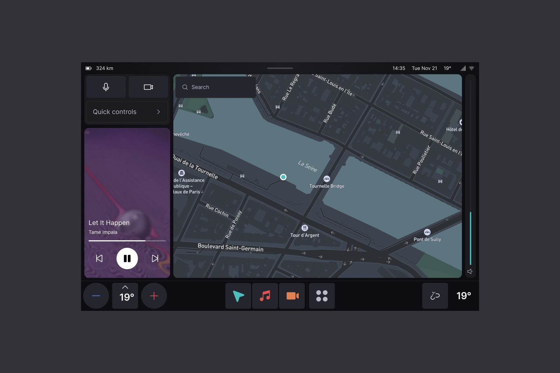 Studio wall with yellow sticky notes and small abstract paintings exploring themes like colour, light, sound, narrative arc, and comfort