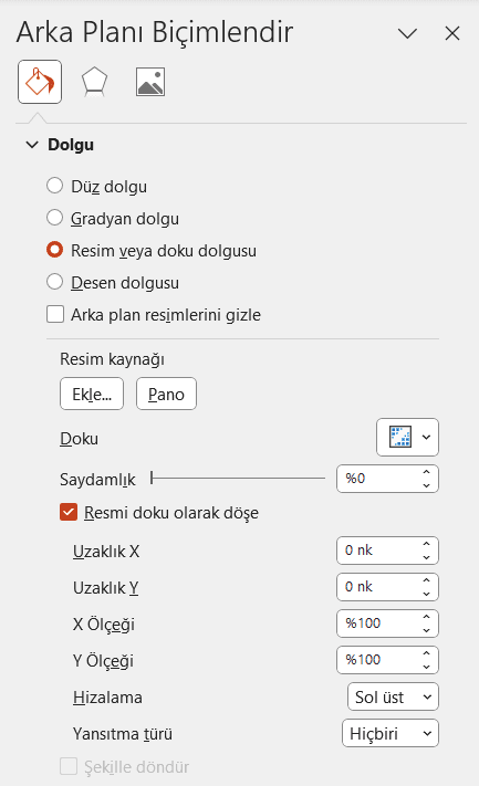 PowerPoint Resim Arka Planı Ekleme