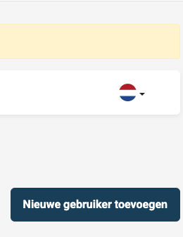 Venster voor het toevoegen van een nieuwe gebruiker