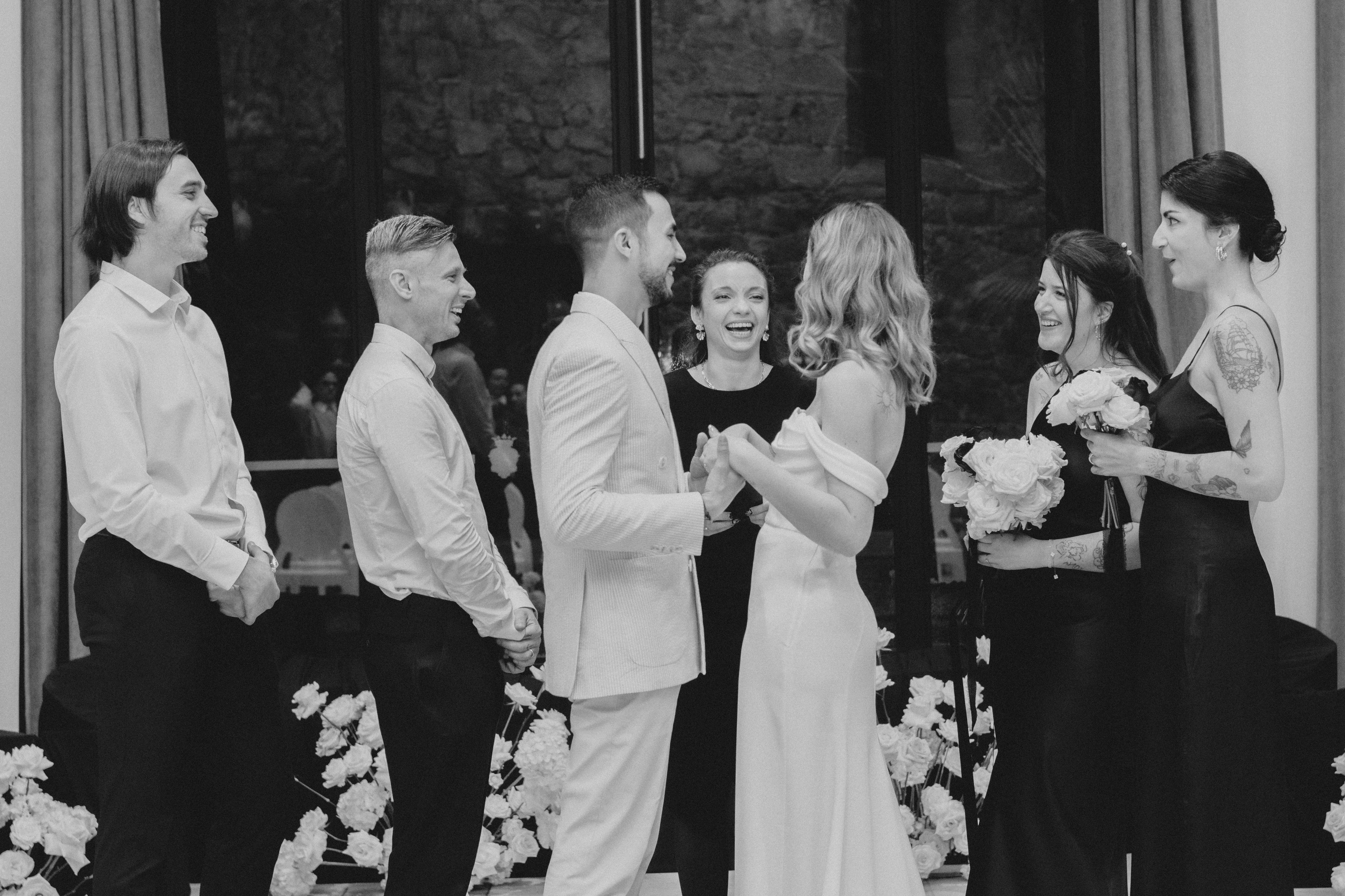 Romantic wedding moment