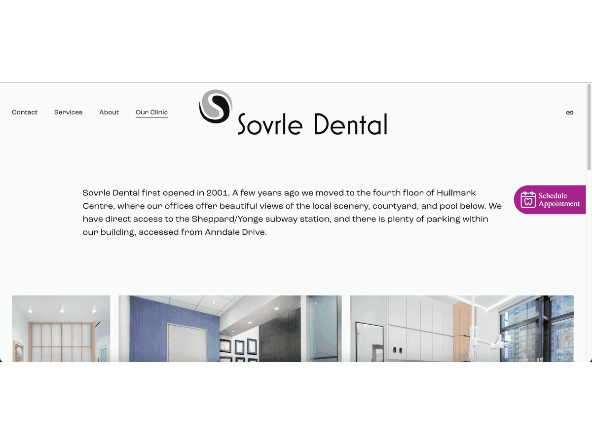 Sovrle Dental Old Website Homepage Before DentalRx Redesign
