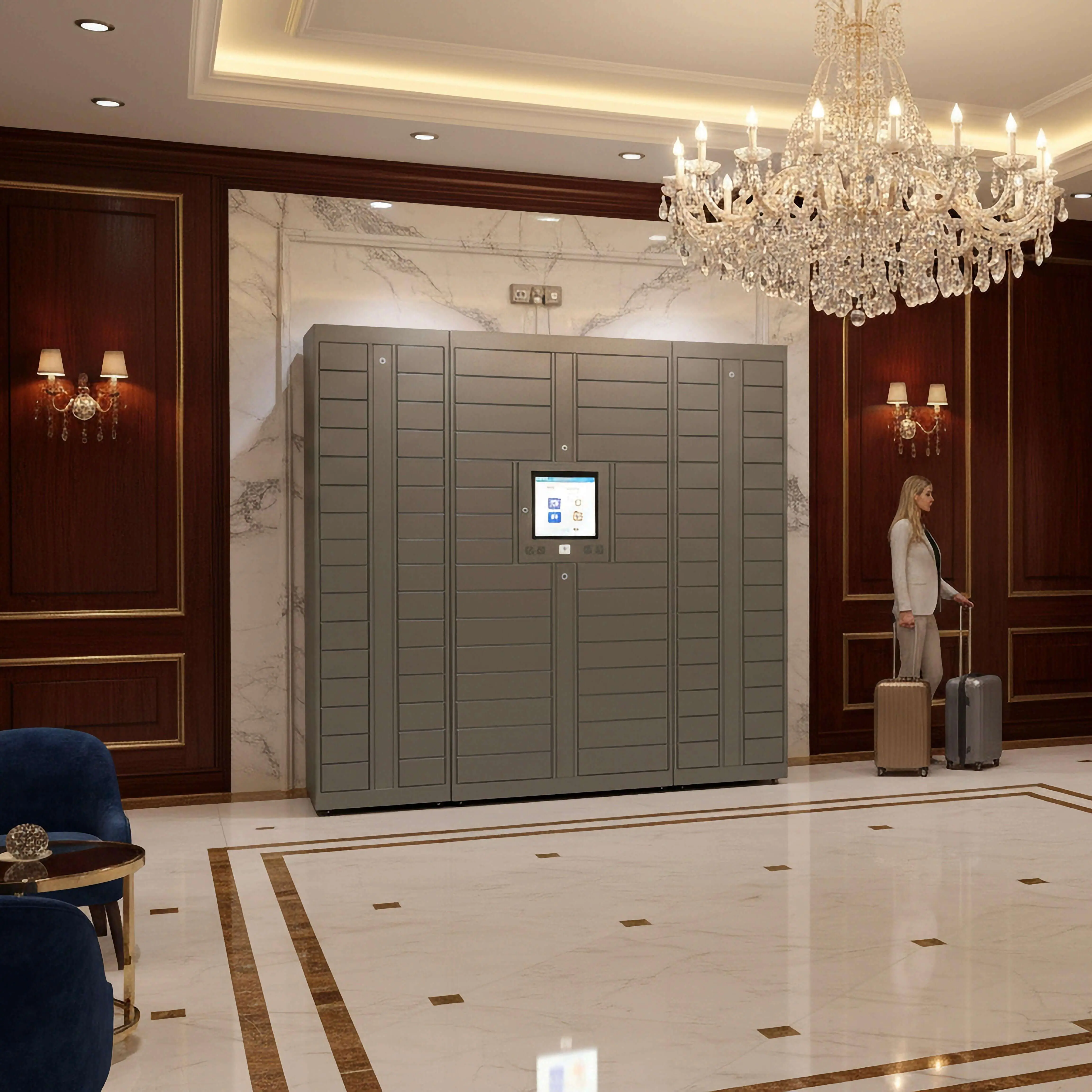 Residential smart lockers for apartment complexes with tenant management portal