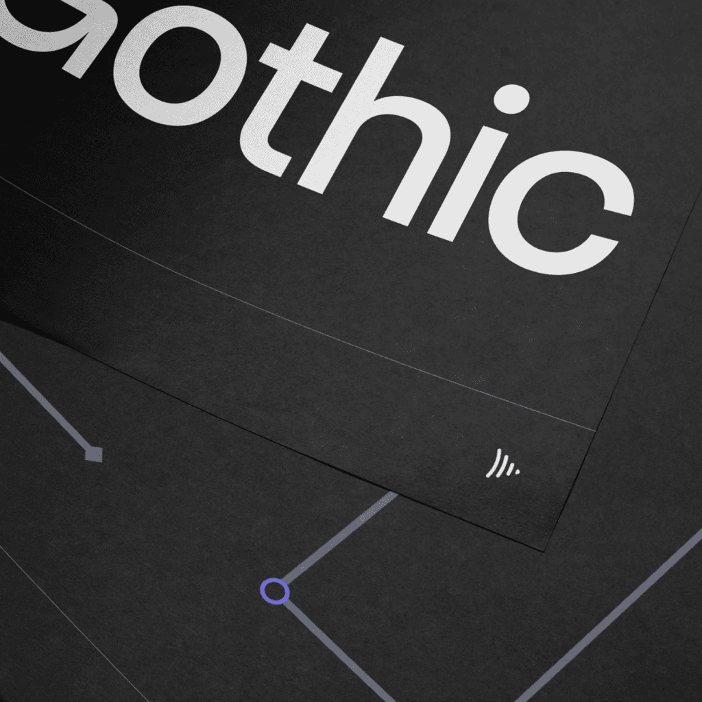 C2 audio brand typography system with gothic typeface and construction grid, by Michael Novia