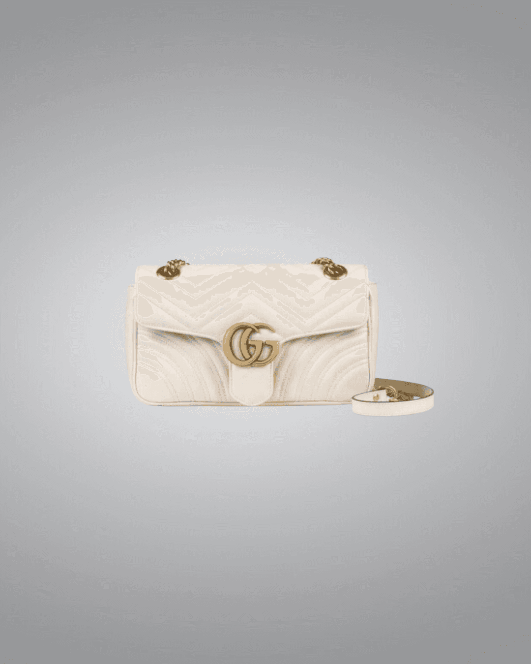 GG Marmont Small Matelassé Shoulder Bag in White