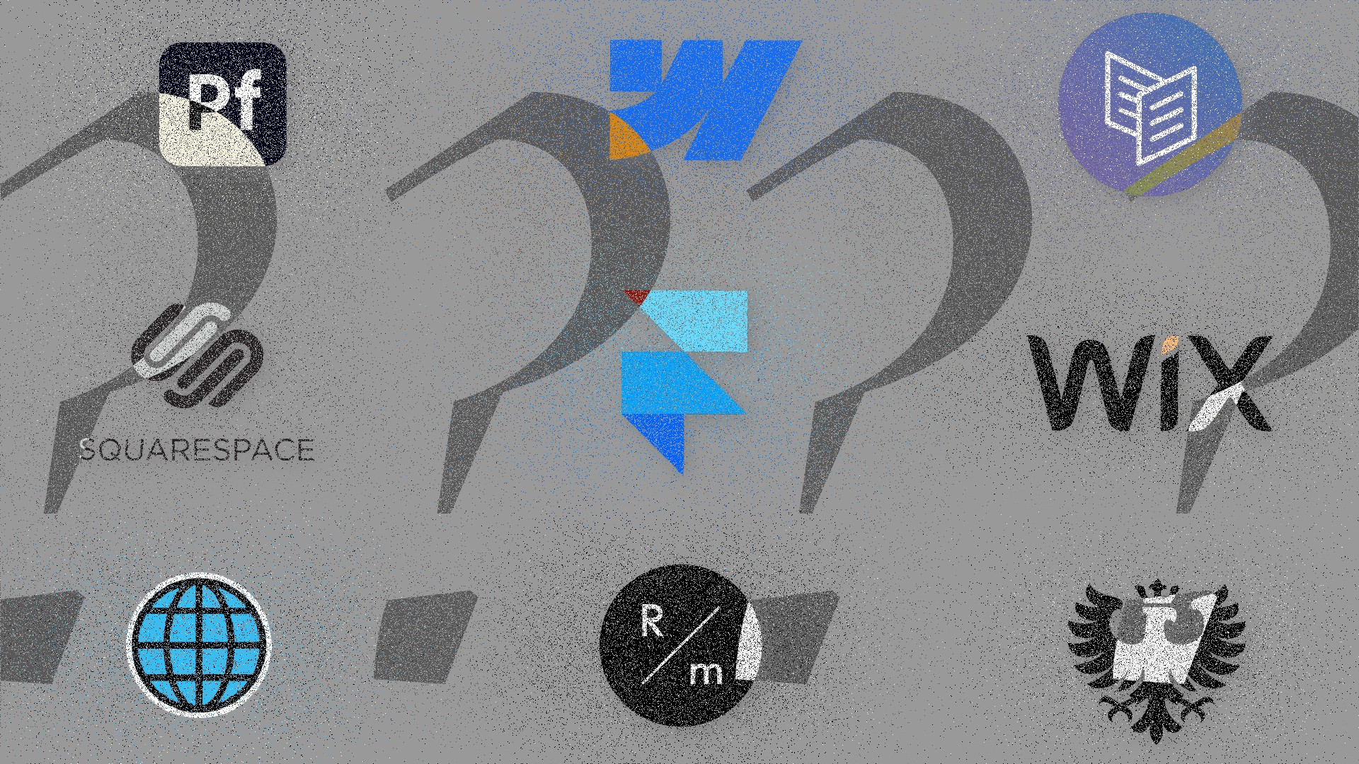 Thumbnail with Web Builder logos overlayed with question marks