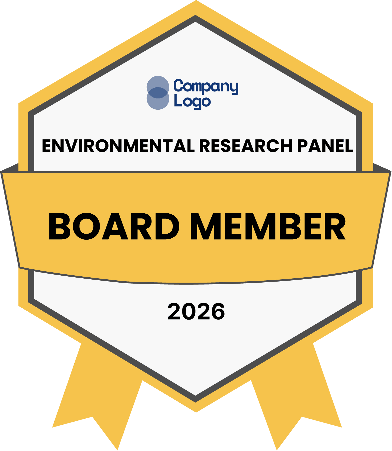 Wauld - Formal and classic yellow membership badge template