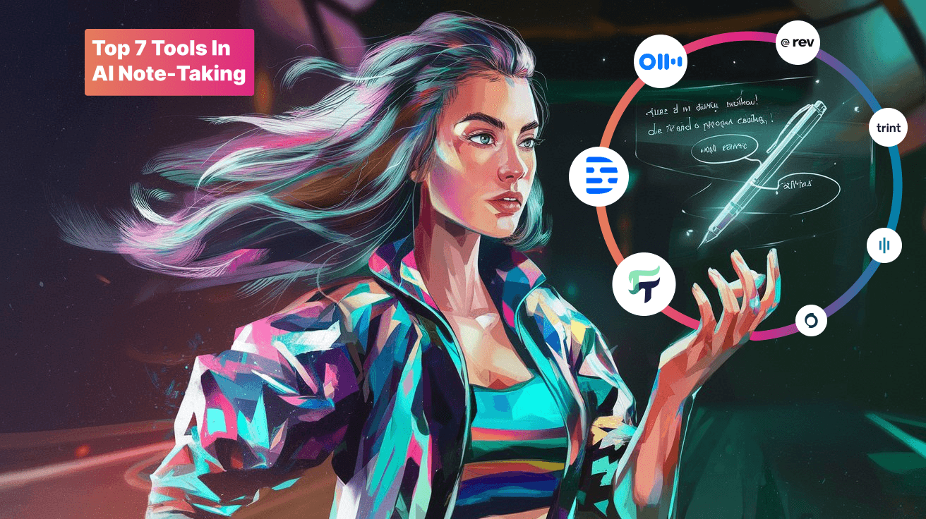 A woman magically levitating top 7 AI tools on her hand