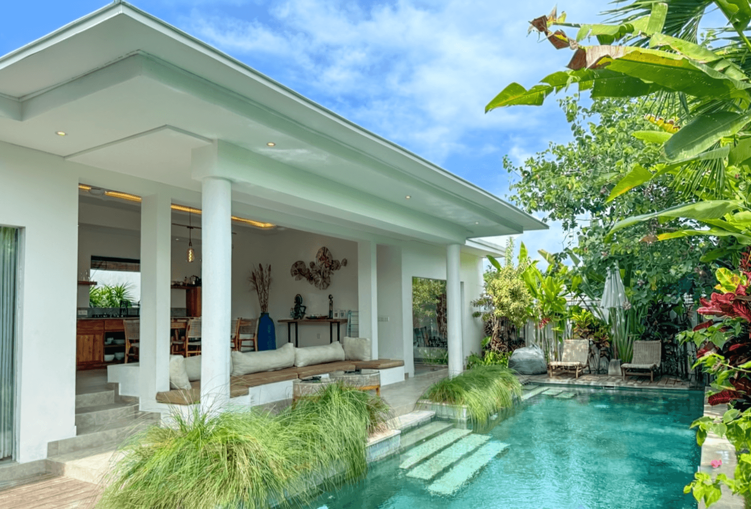 Modern villa at Nyanyi Beach with private pool. Contact our real estate agent for exclusive Bali property deals.