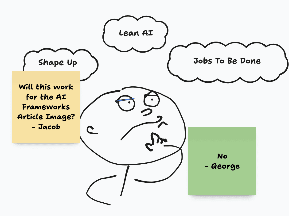 A man deciding what framework to choose for AI product management