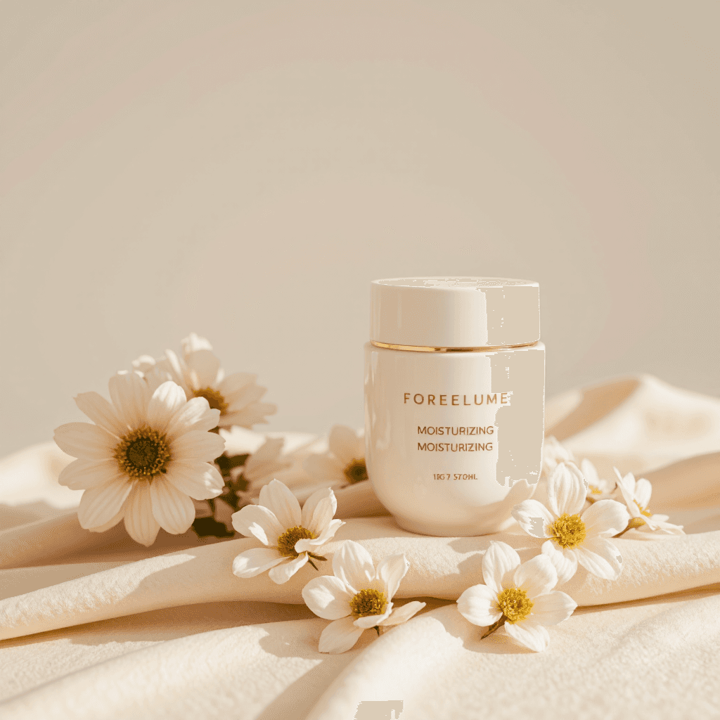 product photography of a jar of collagen moisturizing cream