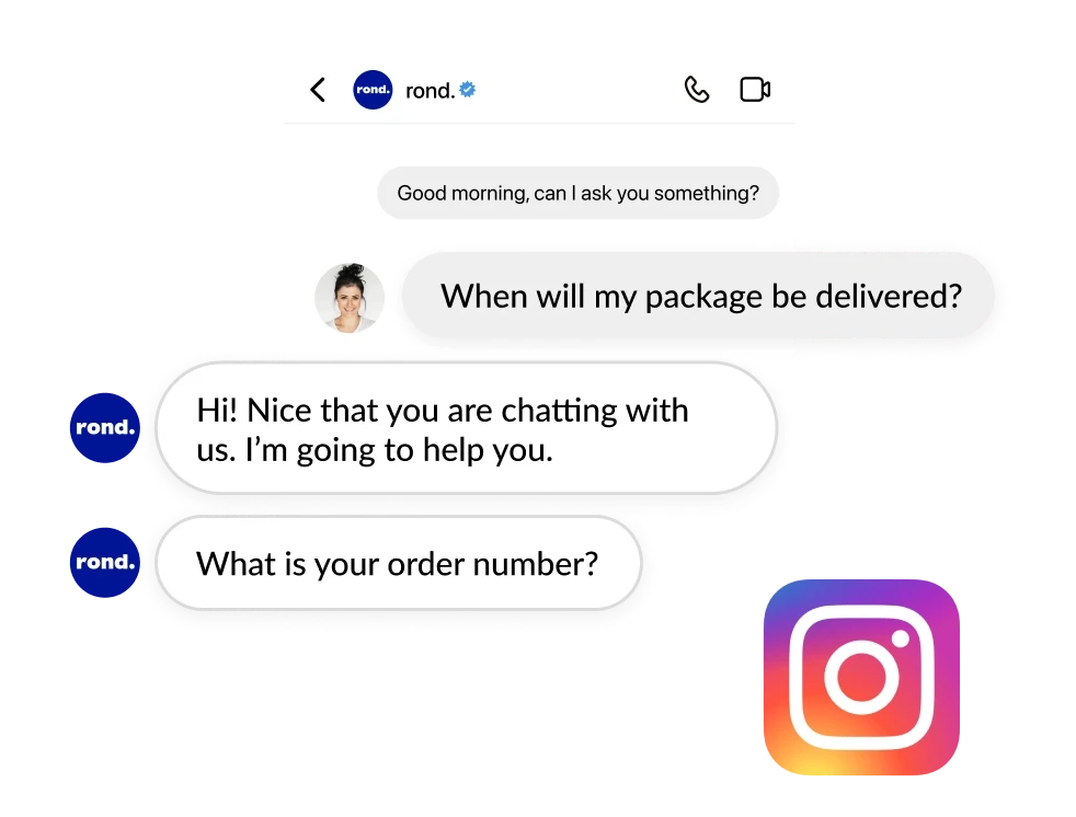 Gesprek met een AI Agent in een Instagram-bericht