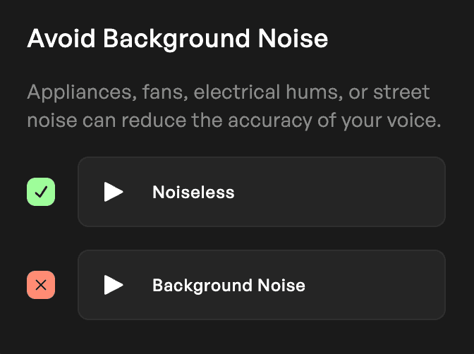 Avoid background noise