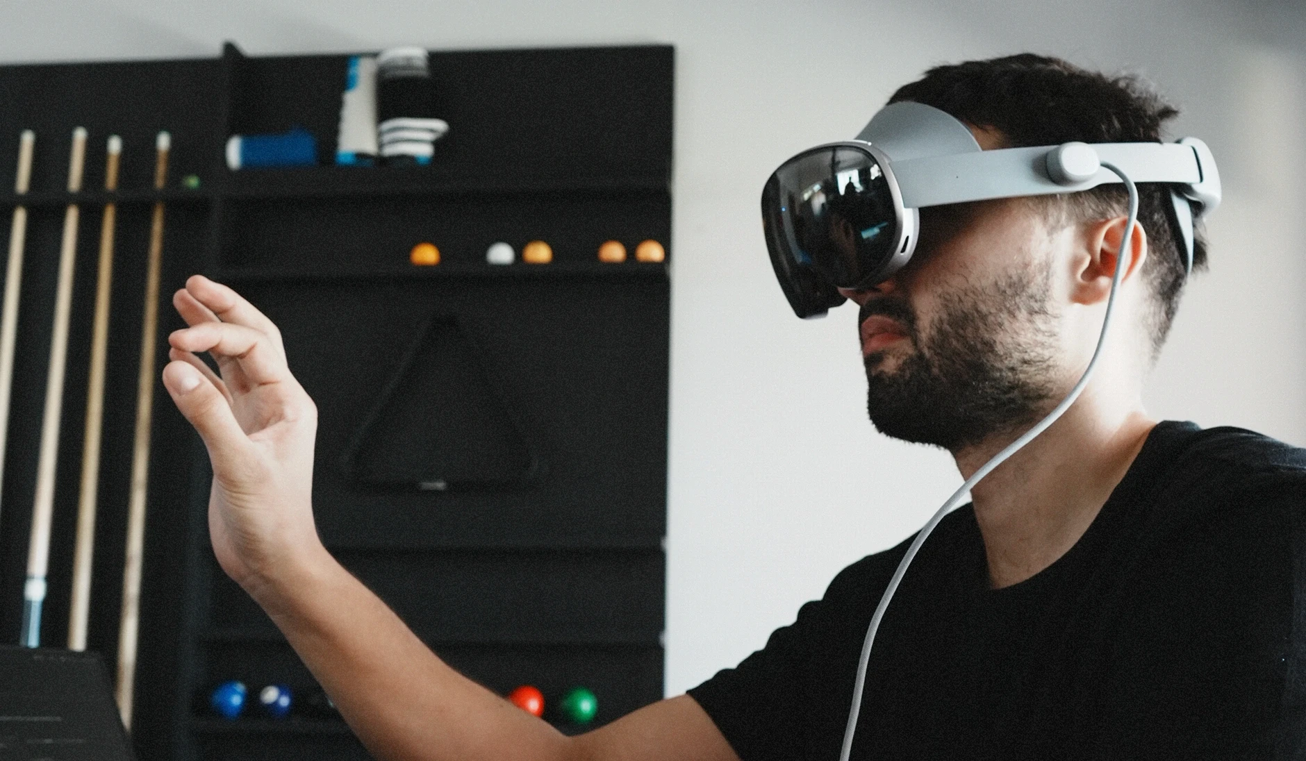 Samsung Galaxy XR headset worn by a developer