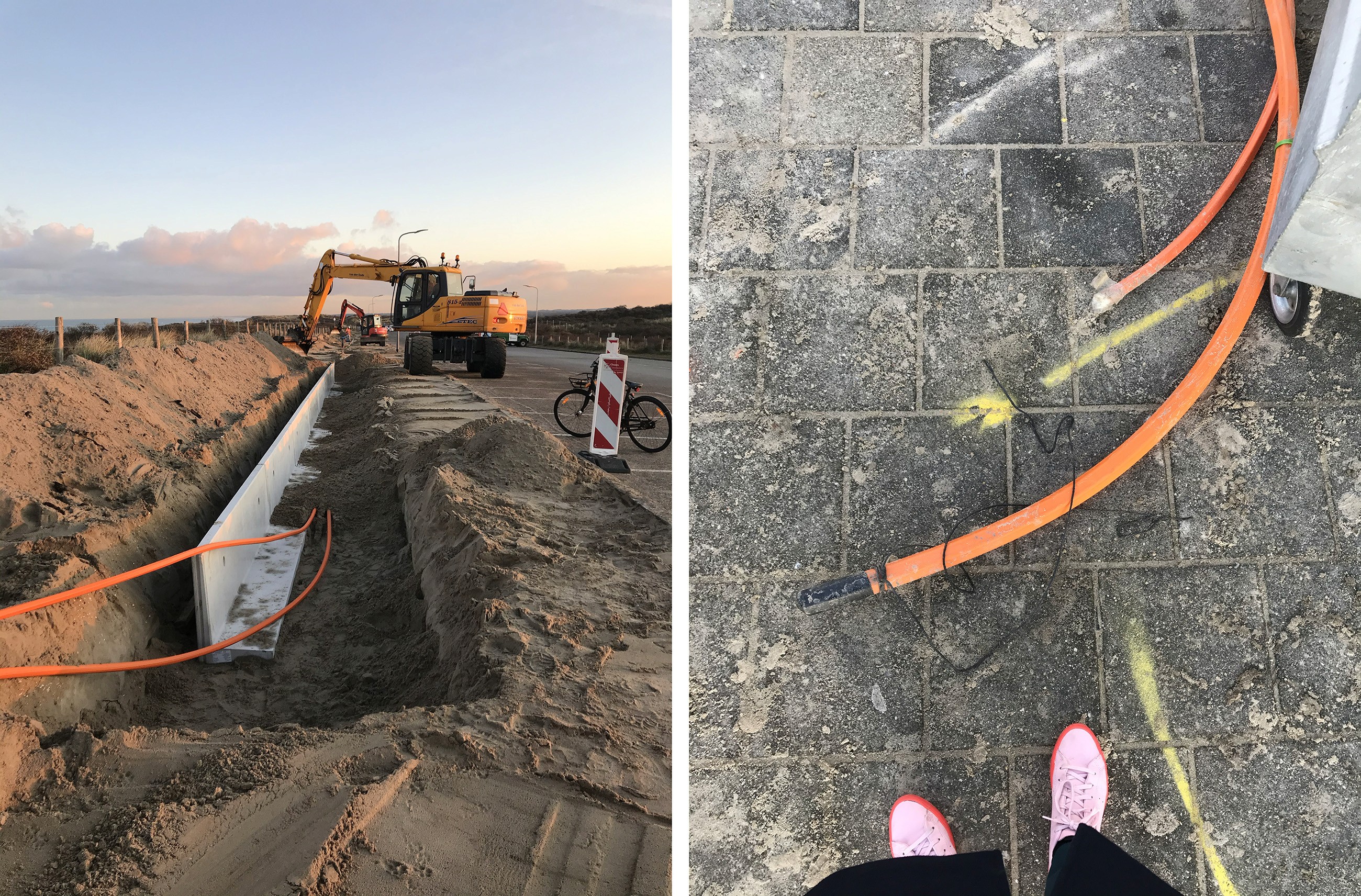 Photo of glasfiber construction on the Zwarte Pad in Scheveningen