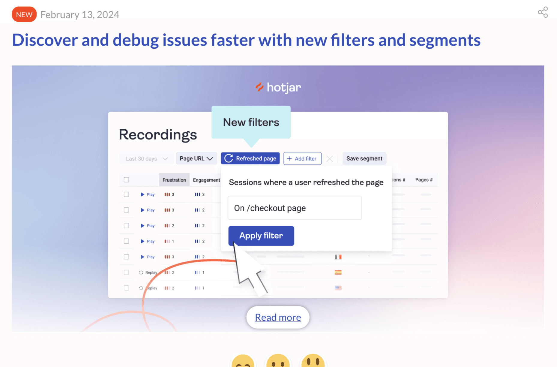 HotJar engagement methods