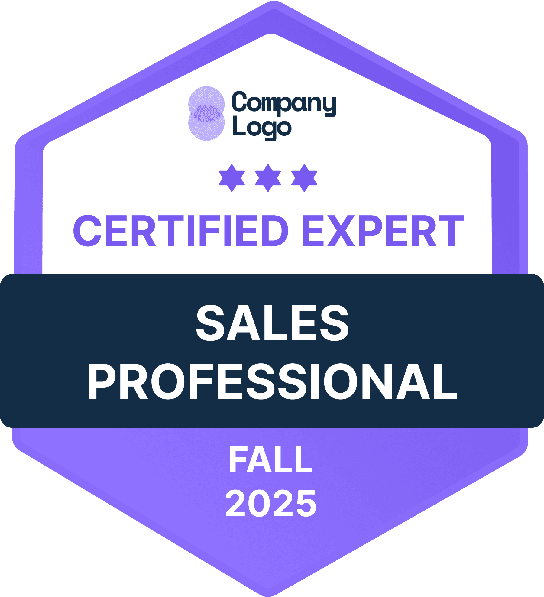 Wauld - Professional and sharp purple completion badge template