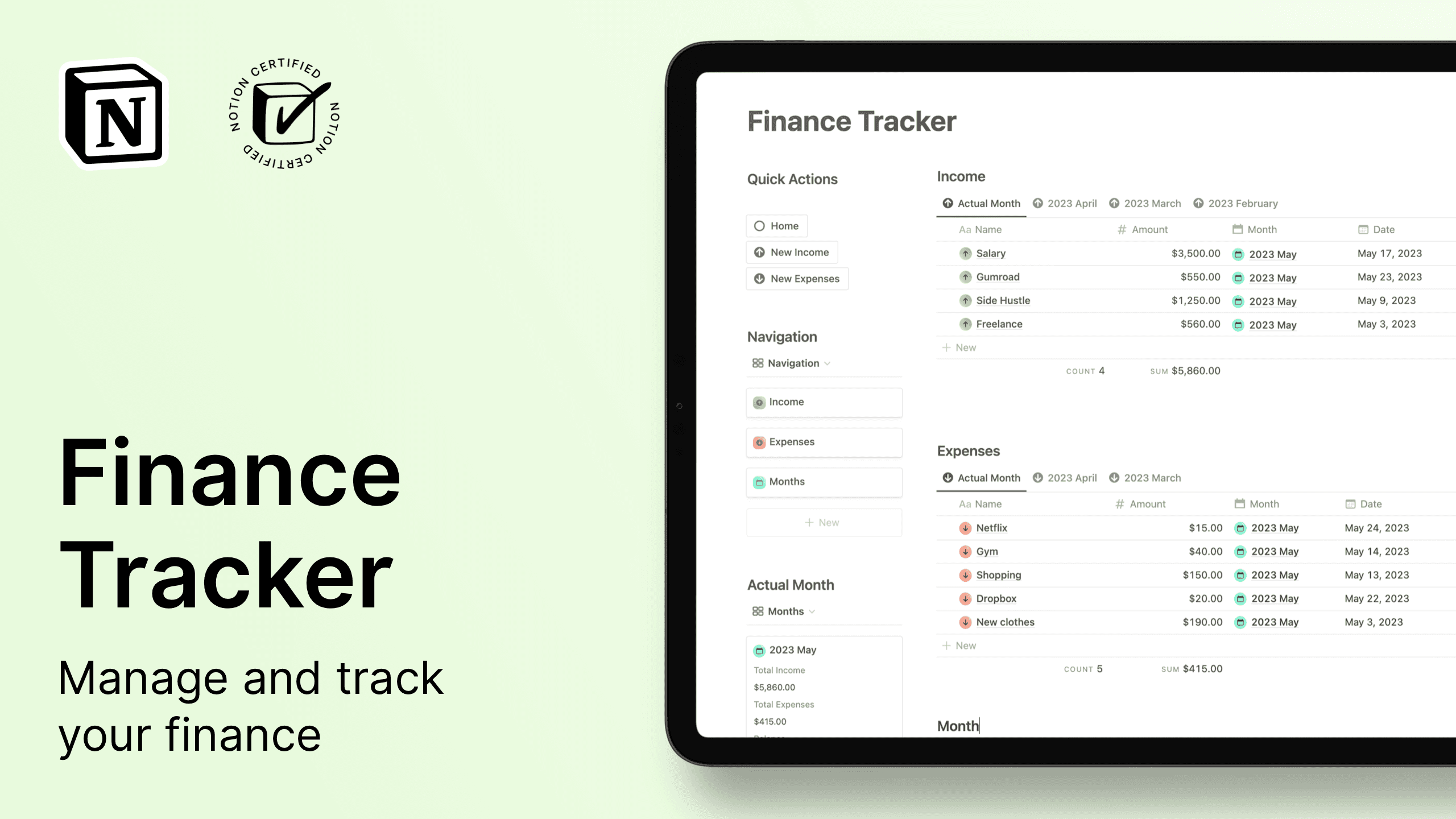 Notion Finance Tracker for Free