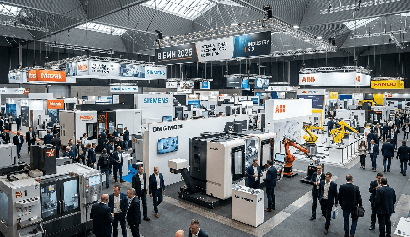 BIEMH 2026 at Bilbao Exhibition Centre showcasing CNC machines and industrial robotics at Europe’s leading machine tool trade show.