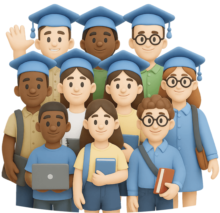 3d Image of students