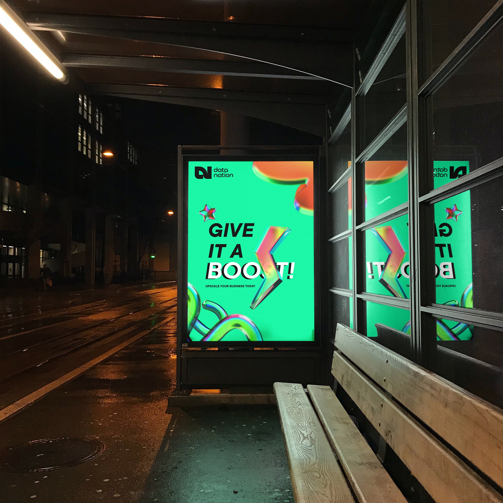 data nation bus stop mockup ad