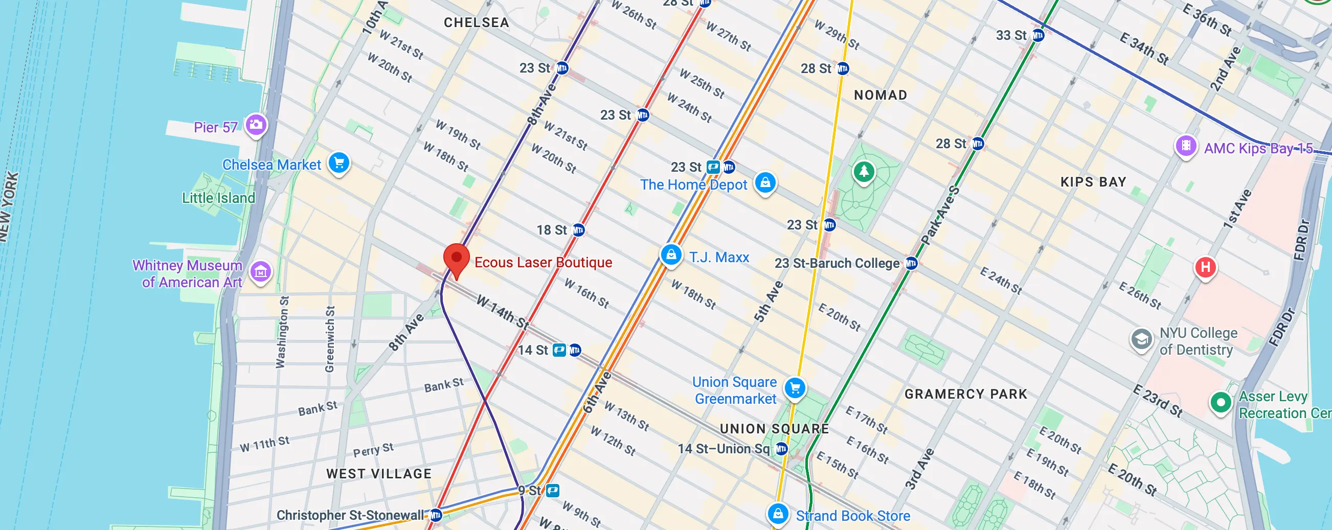 Ecous Laser Google map