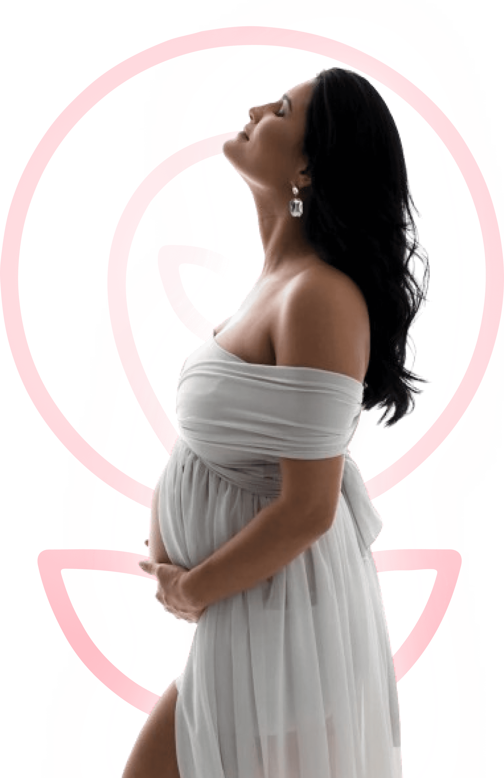 pregnent woman with FertiScore Logo