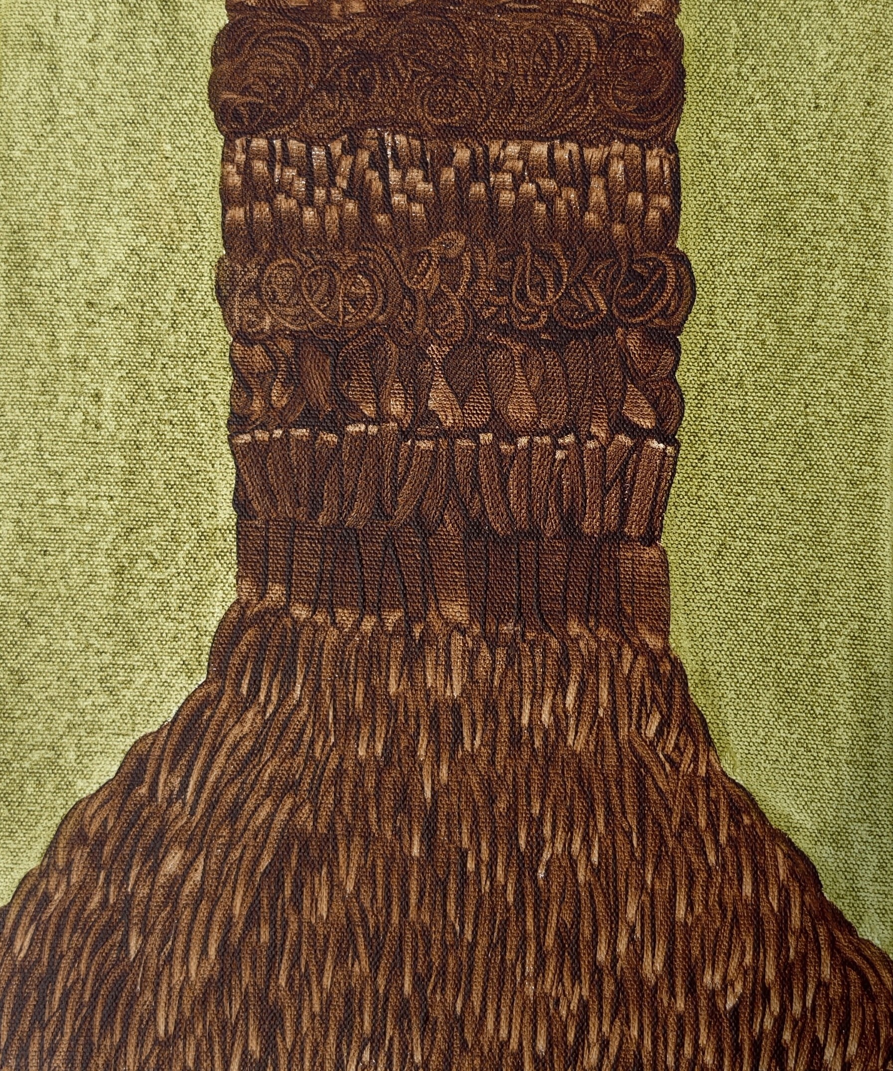 herd of sheep on road painting