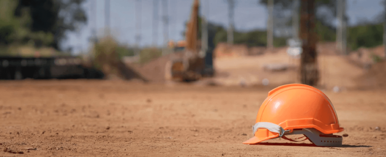 Helmet in a construction field