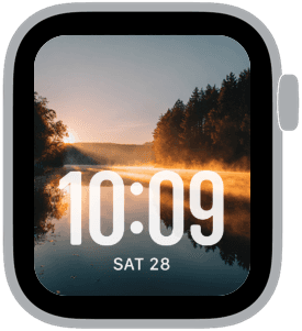 still waters Apple Watch face preview 5 featuring autumn, summer, and spring.