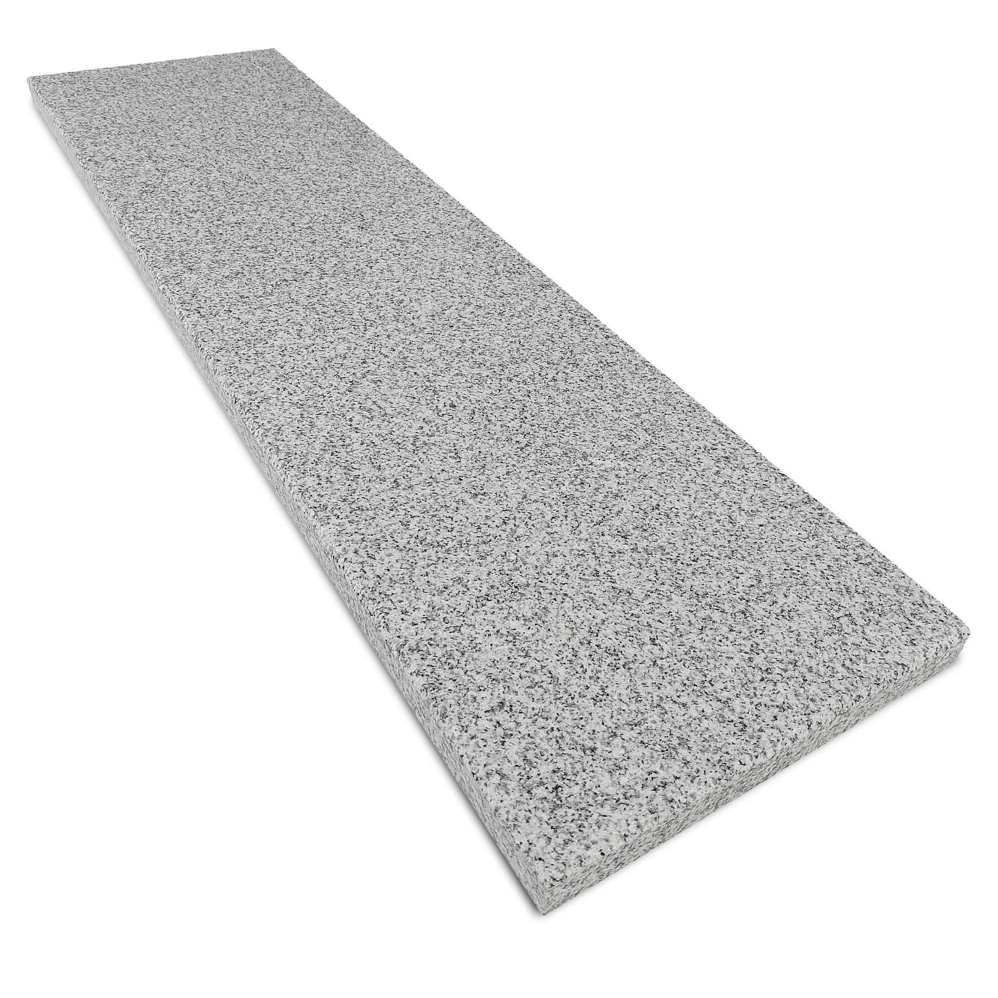 Granit Treppenstufen Außen G603 Bianco Crystal – Geflammte Trittstufe & Setzstufe 100 cm
