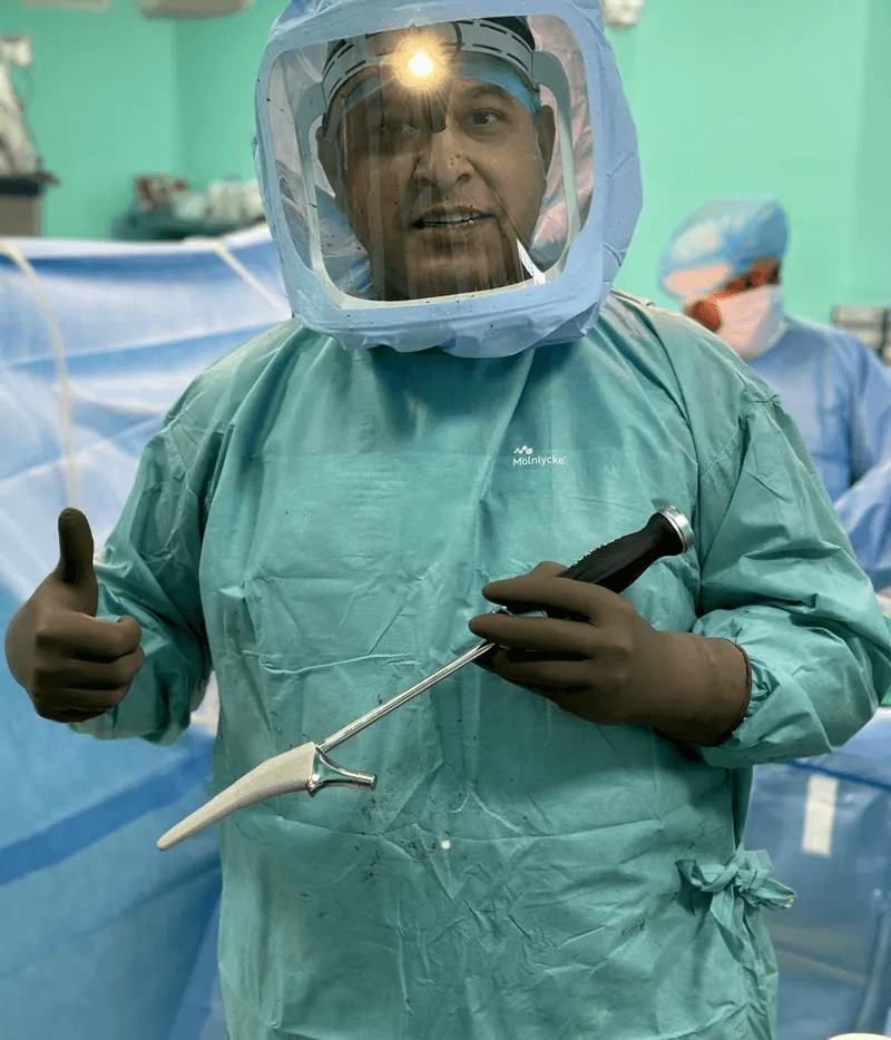 Orthopedic surgery team in an operating room