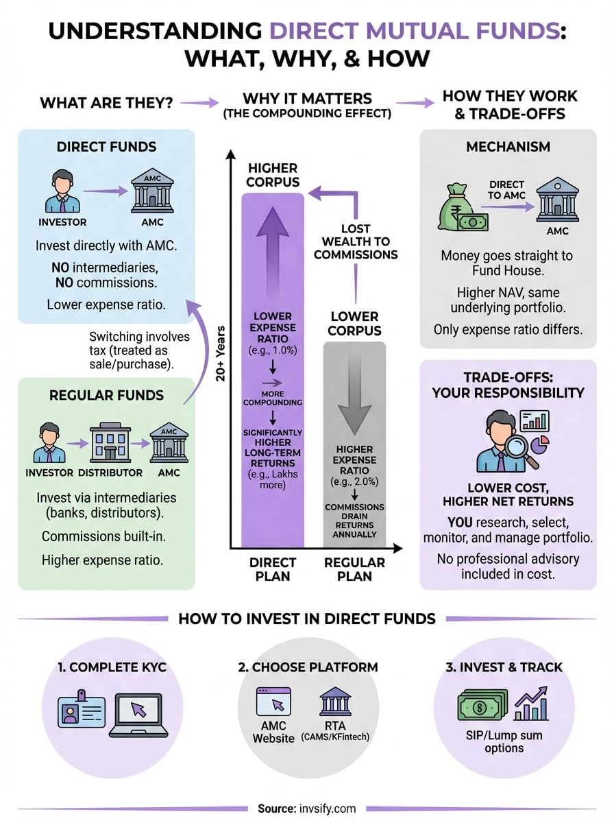 what are direct mutual funds infographic