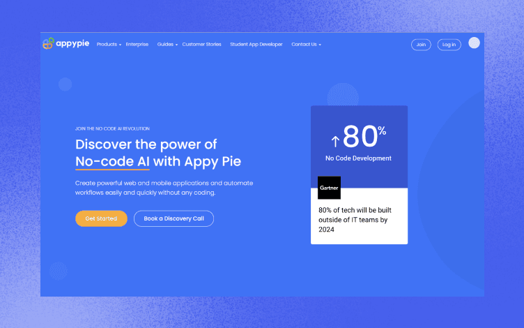 Appy Pie homepage