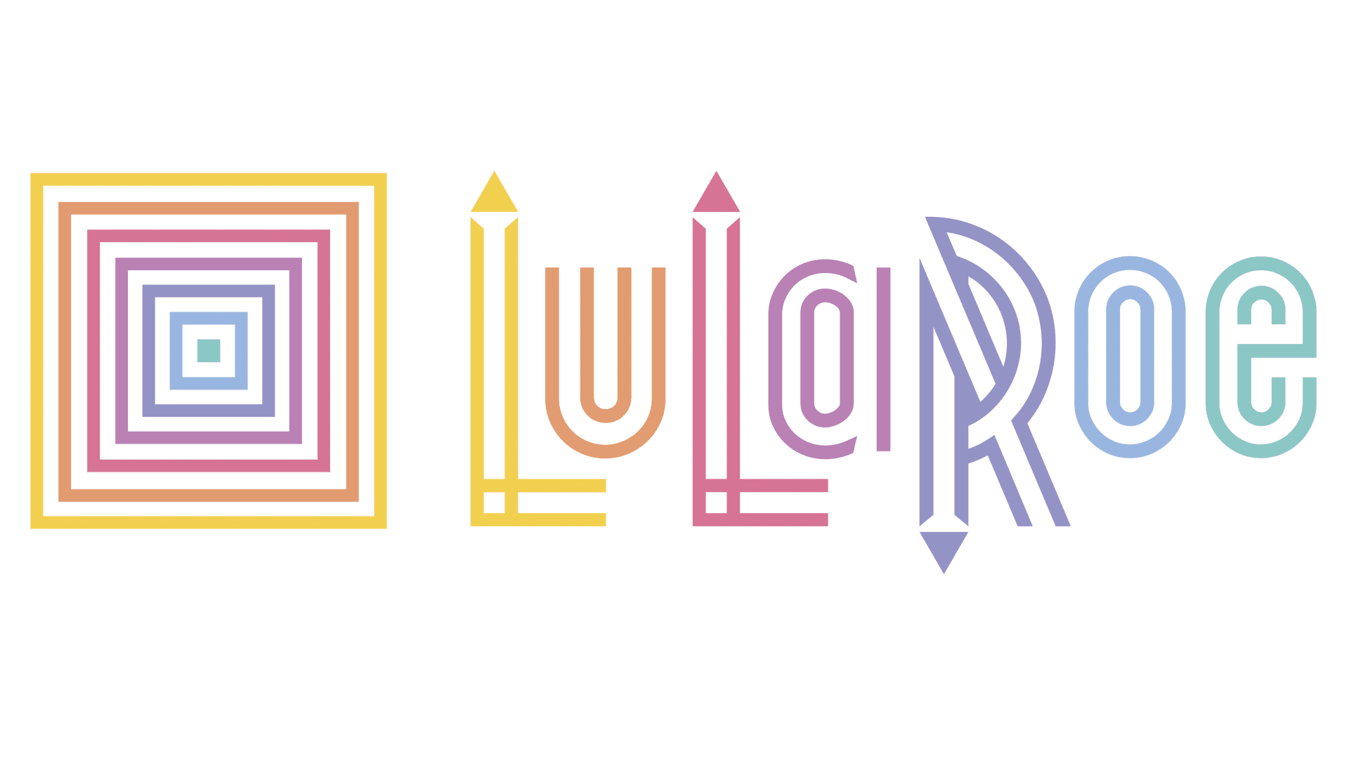The image features a vibrant, geometric logo with the word "LuLaRoe" in colorful, stylized letters, each with a unique, artistic design, set against a transparent background.