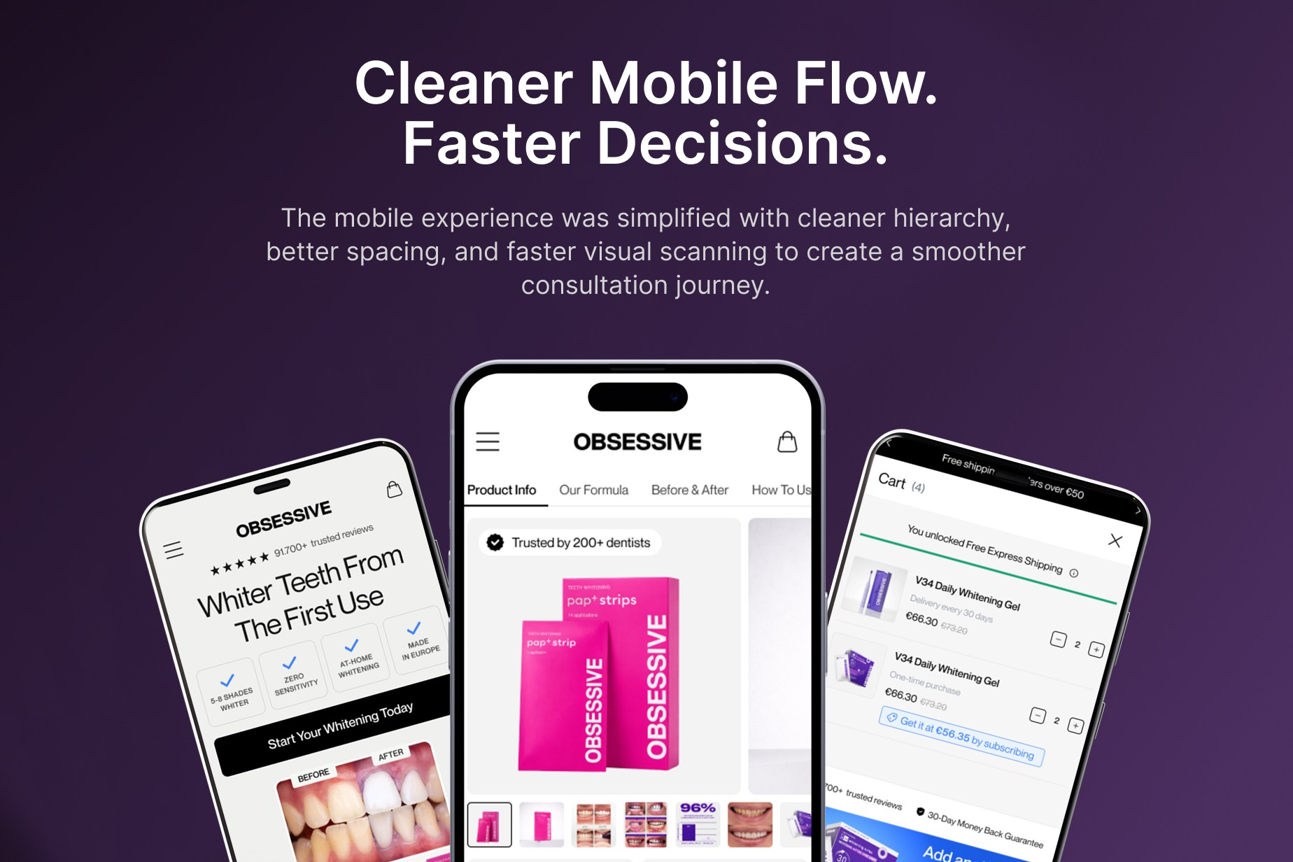 Mobile UX improvements applied to wellness ecommerce site