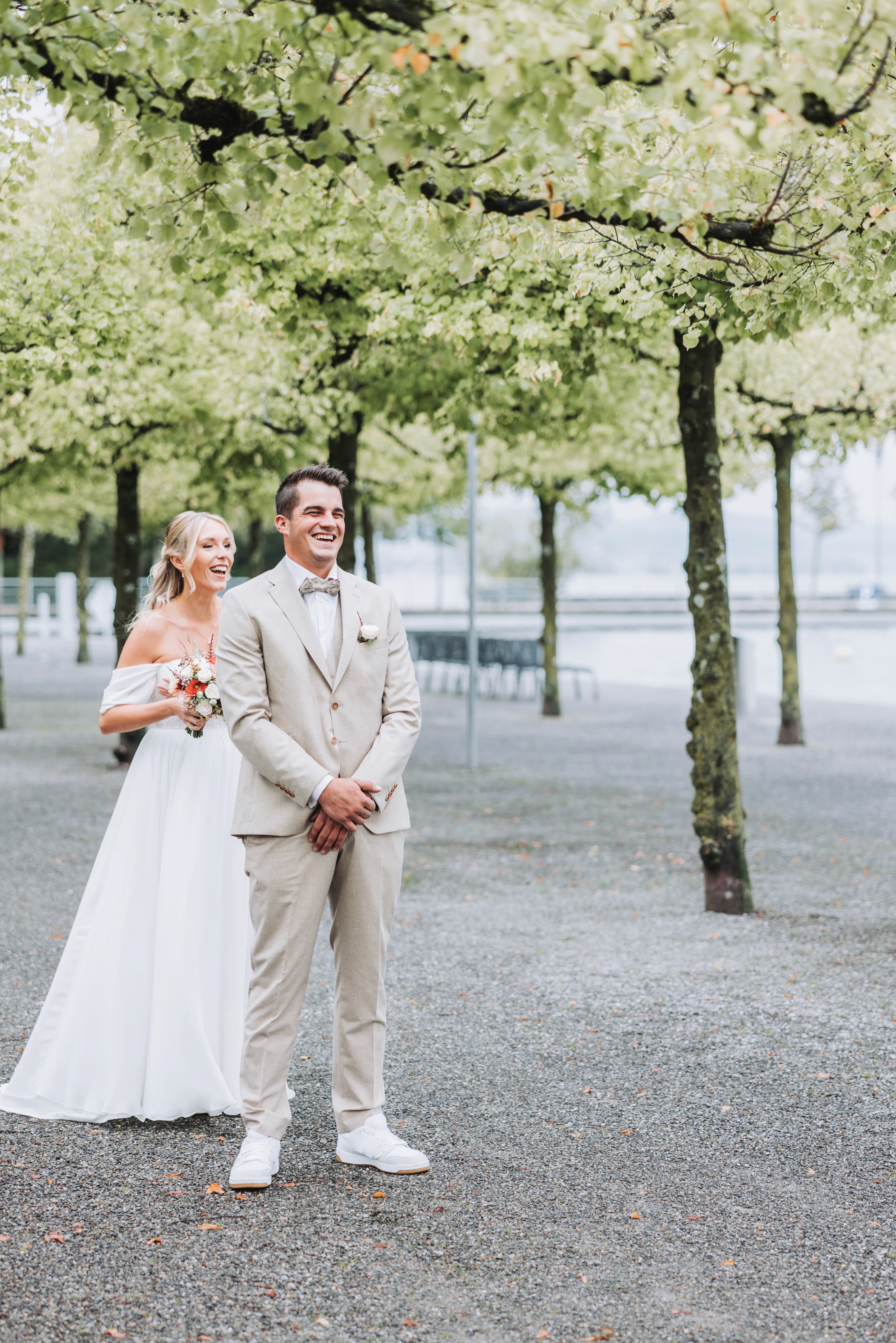 Stylish model in crowd