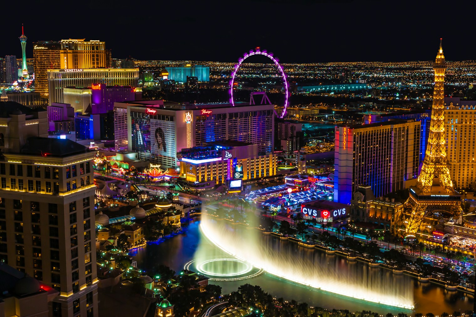 Las Vegas Strip glowing at night
