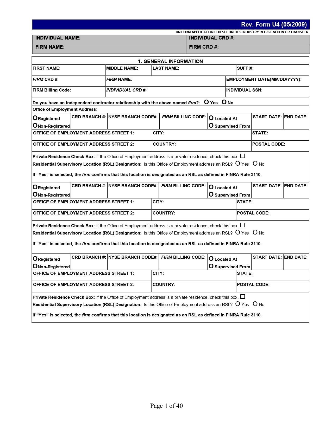 Form U4 for RIAs