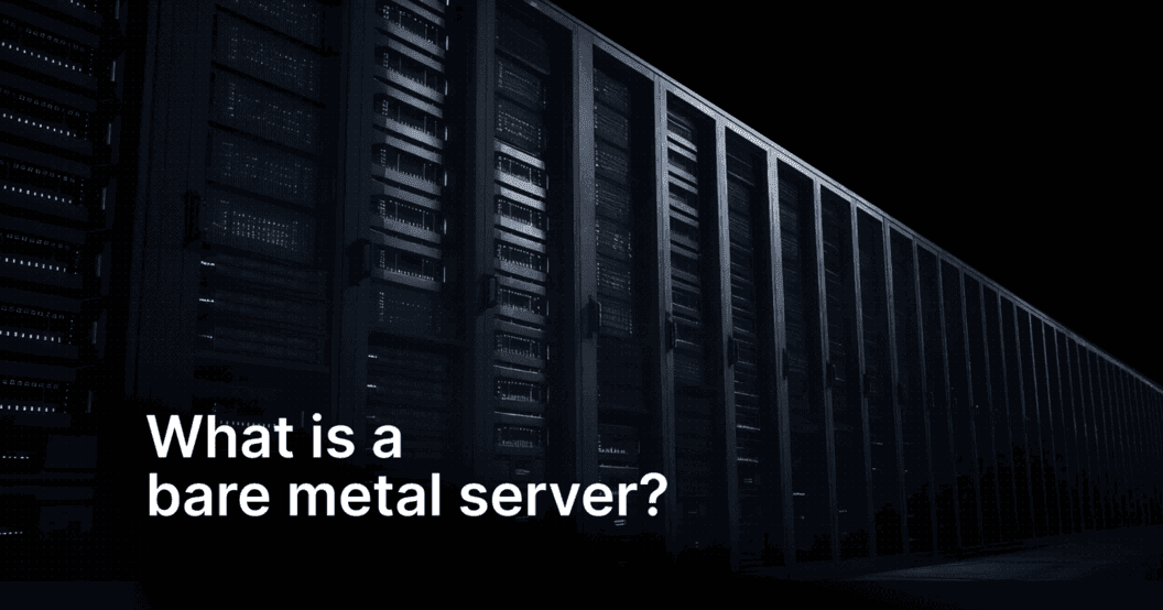 rack of dedicated bare metal servers in a data center