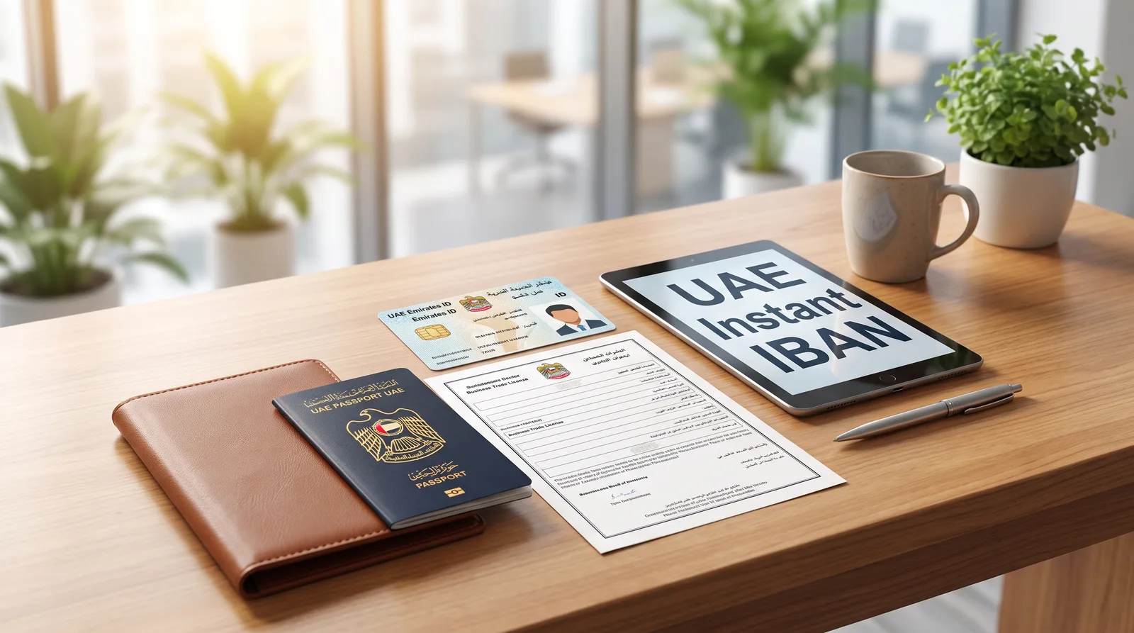 Business bank account documents required laid out for a UAE instant IBAN application
