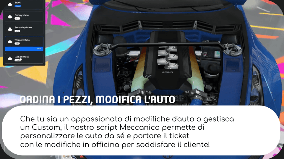 Il motore di un auto di FiveM e GTAV