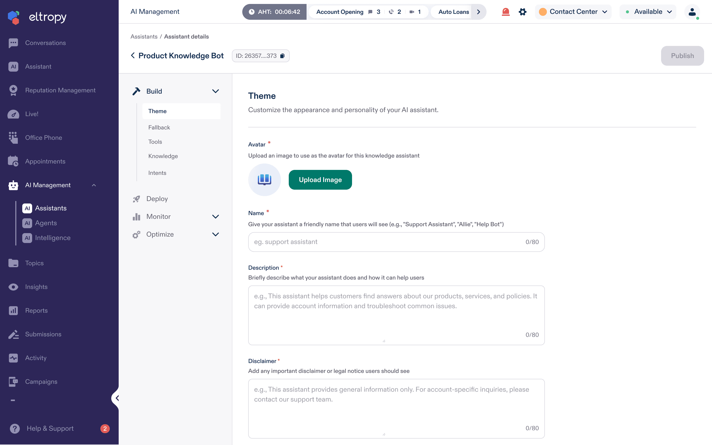 revamped IA to create assistant
