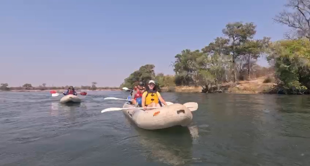 Canoeing Upper Zambezi River, Victoria Falls Zimbabwe